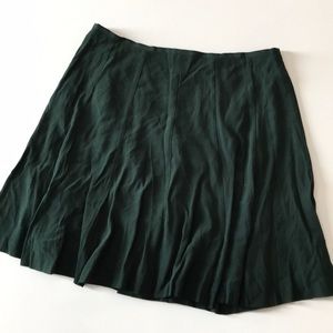 Forest green flowy mini skirt